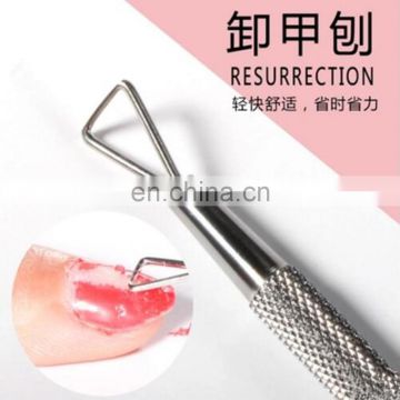 Stainless Steel Cuticle Pusher Nail Gel Polish Remover Stick Rod Triangle Head Cuticle Pusher Lacquer Cleaner Nail Art Tools