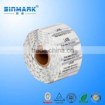 SINMARK top grade silver tag label of PET