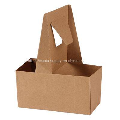 Kraft Paper Portable Cup Holder Coffee Takeaway Cup Carrier for hot drink