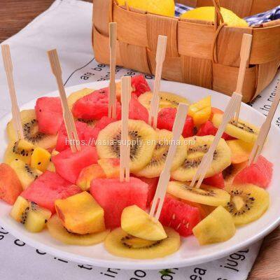 240 Pack Bamboo Forks, Two Prongs - 3.5 Inch Blunt End Toothpicks for Party, Banquet, Buffet, Catering, and Daily Life