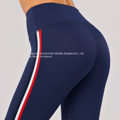 2021 Gym Wear Tight Women Leggings Blue Stitched Yoga Pants Activewear Mamufacturer photo-2