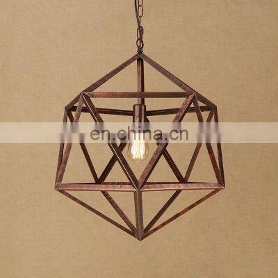 Vintage Metal Cages Rust Color LED Pendant Lights E27 110V 220V