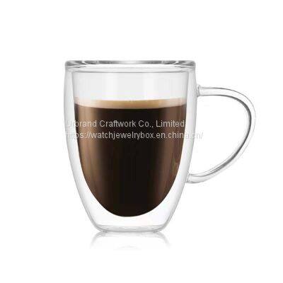 Creative Transparent Glass Water Cup With Handle Insulated Coffee Tea Cup Double Glass Juice Cup photo-2