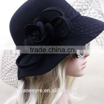 Fashion 100% Wool Winter Felt Veil Hats Wholesale photo-2
