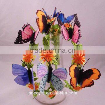 Wholesale Kids Floral Flower Headband Wreath With Butterfly Headband photo-2