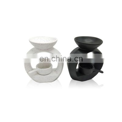 white black round luxury ceramic aroma fragrance oil melt candle scent wax burner for tealight candles