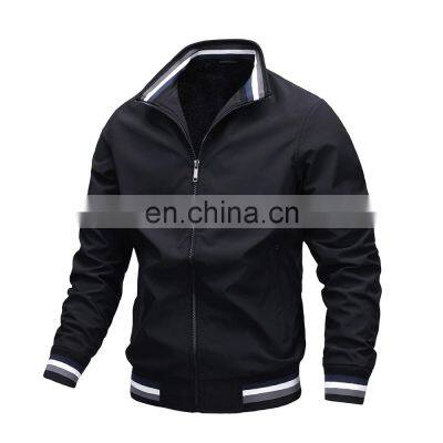 Windproof Men's Jackets Fleece White Winter Casual OEM Service Standard WASHED Full Zipper Jacket Polyester Cotton Bomber Jacket photo-5