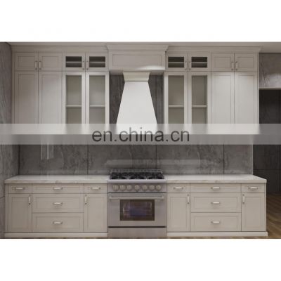 Factory direct sale white solid wood kitchen cupboard cabinet