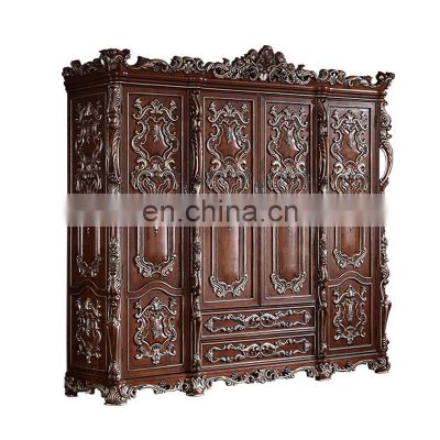 Europe type real wood chest,  American carve patterns on woodwork wardrobe, neoclassical bedroom locker