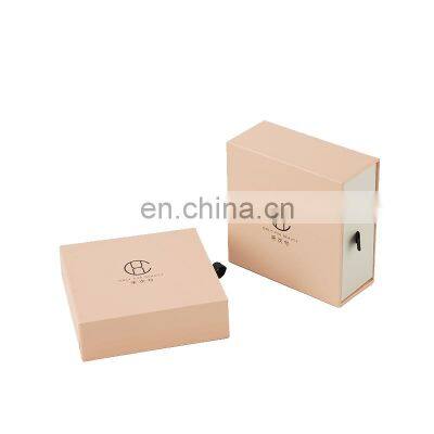 Hot sale necklace jewelry sliding paper drawer box with gold hot stamping