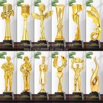 Custom Logo Resin Trophy Gold Black Creative Trophy 3 Buyers photo-5