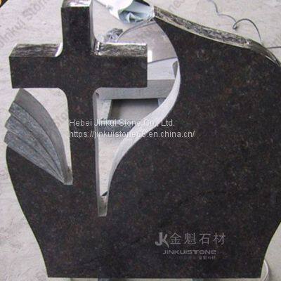 Black Granite Custom Cross Tombstone photo-2