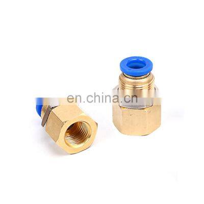 SNS SPMF Series one touch air hose tube quick straight brass bulkhead fitting pneumatic female thread connector