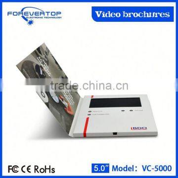 New Arrived 5 Inch Usb Paper Thin Video Brochure