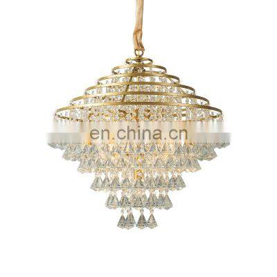 luxury lamps crystal iron chandelier lighting home decor light  Gold Pyramid Pendant Lighting Luxury Modern Crystal Chandeliers