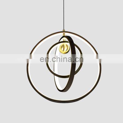 Personality Chandeliers Circular Ring Chandelier Aluminum LED Pendant Lights fixtures for living room restaurant chandelier