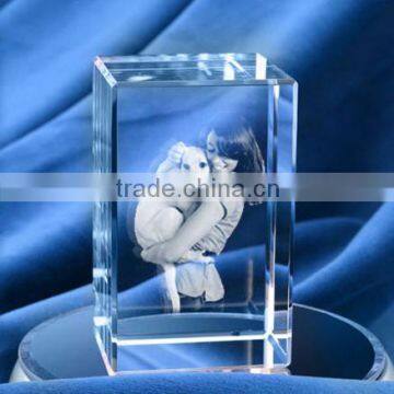 Photo 3D engraving in crystal block crystal 3d picture laser crystal