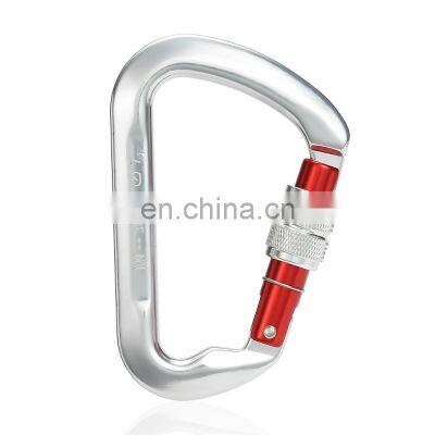 JRSGS High Quality Outdoor Customized Logo/Color High Strength Aluminum Snap Hook Safety Climbing Locking Carabiner Clip