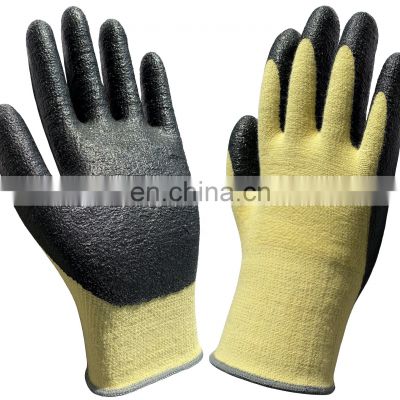 Aramid Fiber Stain Steel Yarn Nitrile Palm Dipped Fire Proof ANSI A3 Anti Cut Resistant Work Gloves