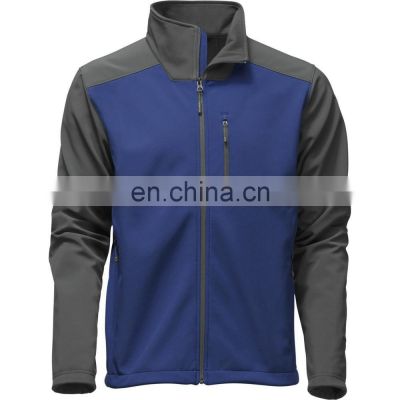 Windstopper Outdoor Jacket For Men Dark Grey With Blue Softshell Jacket Windbreaker