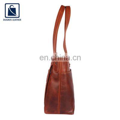 Modern Design Luxury Pattern Stylish Look Wholesale Cotton Sheeting Lining Women Genuine Leather Satchel Bag Manufacturer