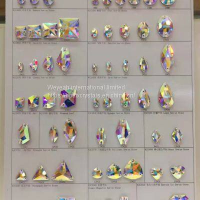 Sew on Glass Rhinestones in Flat Back Crystals Rectangle Shape photo-2