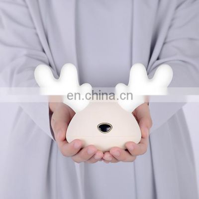 2021 hot selling deer sleep lamp portable rechargable battery powered led smart night light Best Gift for Baby bedroom