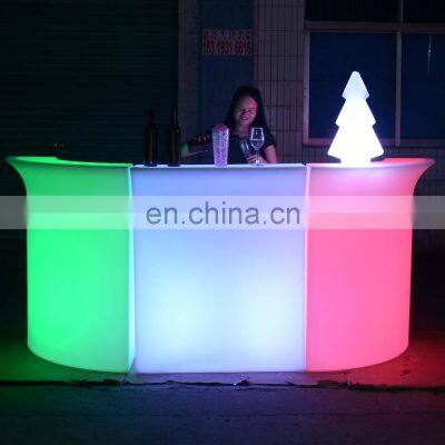 portable led bar counter luminous round juice outdoor furniture led lighted bar counter table chair for sale