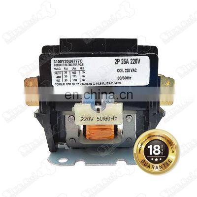 2P25A dc contactor 25a bobina electric contactors 220v 2 pole contactor