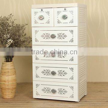 Plastic storage cabinet household baby clothes drawers with lock