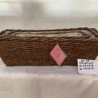 Sturdy And Practical Rustic Willow Baskets Rectangular Shape photo-2