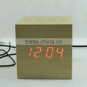 Nature Material High Quality Sensor Indoor Wooden Clock photo-2