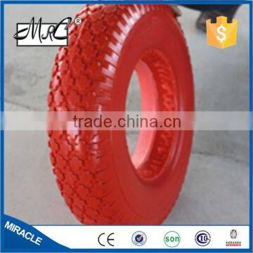 Heavy Duty Small Solid Flat Free PU Foam Wheelbarrow Wheel PU Wheel 4.80/4.00-8 photo-4