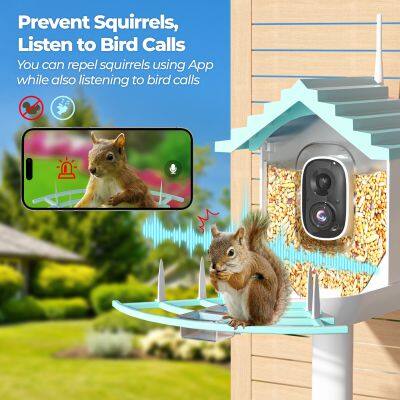 OEM/ODM Indoor Outdoor Wifi Bird Feeder Camera Night View Ai Bird Recognition Feeder Camera 3MP Solar Bird Feeder With Camera photo-4