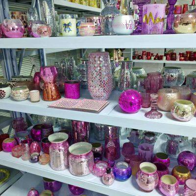 Glass Jar Glass Candle Holder Glass Vase Mosaic Vase photo-3