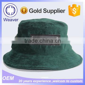 Custom Made Applique Corduroy Green Bucket Hat For Men