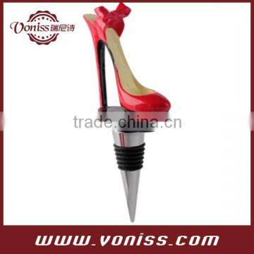 High Heel Sparkly Shoe Wine Bottle Stopper,Wine Champagne Saver Vacuum Wine Pump Sealing Preserver photo-2