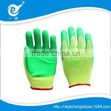 red cotton/polyester blended glove coated with latex