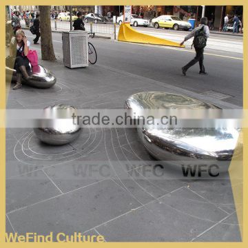 Public Art Stainless Steel Bench Seat Art Sculpture in Park