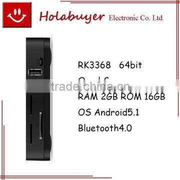 RAM2GB ROM16GB I68 RK3368 64Bit 4K H.265 Bluetooth 4.0 Octa Core TV BOX Android Codi