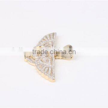 Fashion New Design B Wing Shape Hip Hop 10k Gold Pendant Setting Diamonds Jewerly