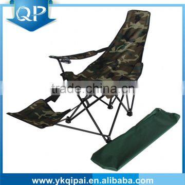 Folding chair with footrest with pillow and armrest