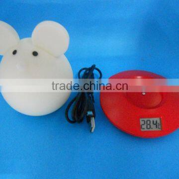 Micro USB LED Night Light With Thermometer photo-2