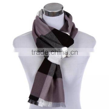 2016 Custom Men's Cashmere Feel Plaid check rayon Scarf 180*30cm