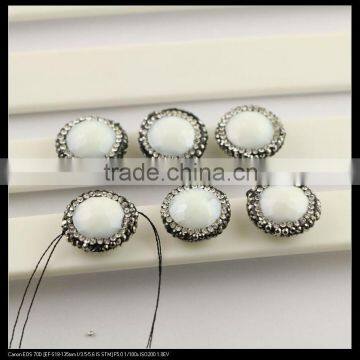 LFD-0092B Wholesale Faceted Stone Beads,Round Shape,with Crystal Rhinestone Paved Loose Connector Beads For Jewelry Making photo-4