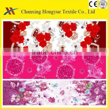 100%Polyester woven brushed printed textile fabric with flower patterns for South American Market