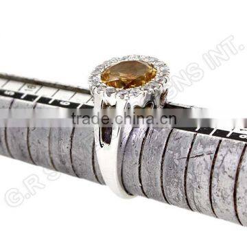 wholesale citrine cz gemstone ring,sterling silver 925 women ring jewellery