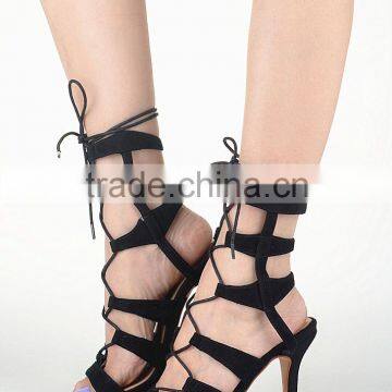 Wholesale china shoes no minimum order italian high heel sandals lace up sexy ladies sandals evening women sandals