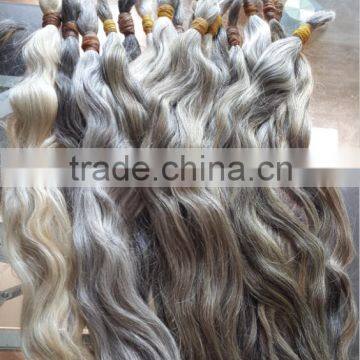Raw Grey Hair Bulk Real Virgin Hair Unprocessed Grey Hair Extension photo-2