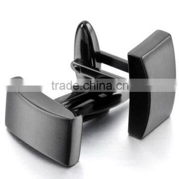 Black 2 PCS Stainless Steel Cufflinks Shirt Wedding Business